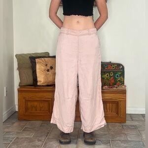joie grungy hippie boho pastel pink wide leg baggy lounge pants